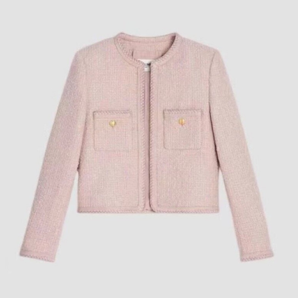 Celine Soft Pink Tweed Jacket - Picture 2 of 9